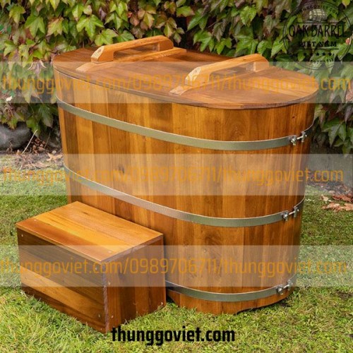 BỒN TẮM GỖ CÓ NẮP XÔNG HƠI