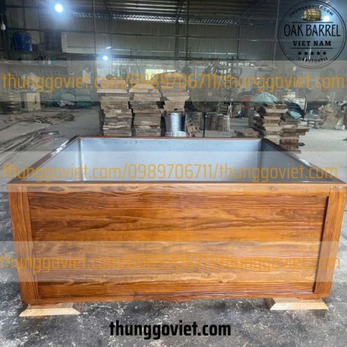 Bồn Tắm Inox Bọc Gỗ Biến Tính 