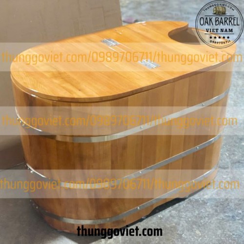 Bồn Tắm Gỗ Ngọc Am Mini Xông Hơi